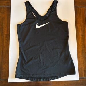 Nike Women's Nike Pro Racerback Dri Fit Black and White Tank Top Size L